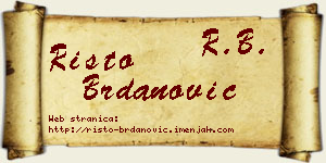 Risto Brdanović vizit kartica